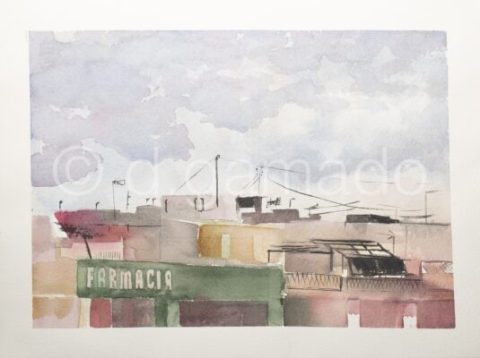 El palomar y la farmacia, 2025
27x37
Solo prints DINA3 en papel de algodón, no obra original. 49 €