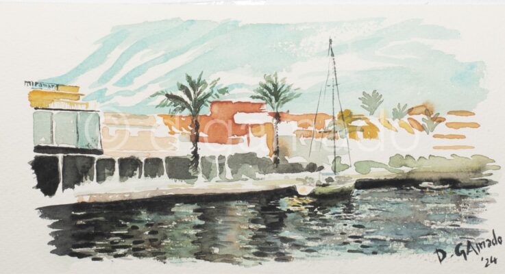 Miramar, 2024
Acuarela sobre papel
12x22,9 cm
Solo prints en papel de algodón, no obra original. 24€